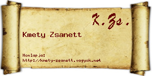 Kmety Zsanett névjegykártya
